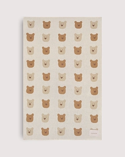 Плед детский Loomknits Экрю с медведем LW5260