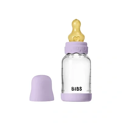 Бутылочка для кормления BIBS Boheme с латексной соской стеклянная, медленный поток 120 мл