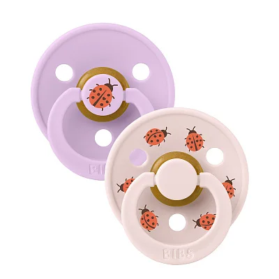 Набор пустышек латексных BIBS Studio Colour, 2 шт. - Ladybug, 0+ мес.