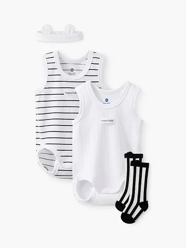 Комплект Happy Baby боди 2 шт, носки, повязка