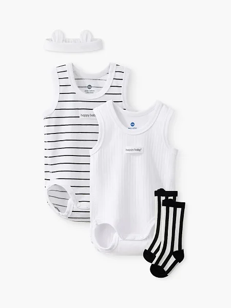 Комплект Happy Baby боди 2 шт, носки, повязка
