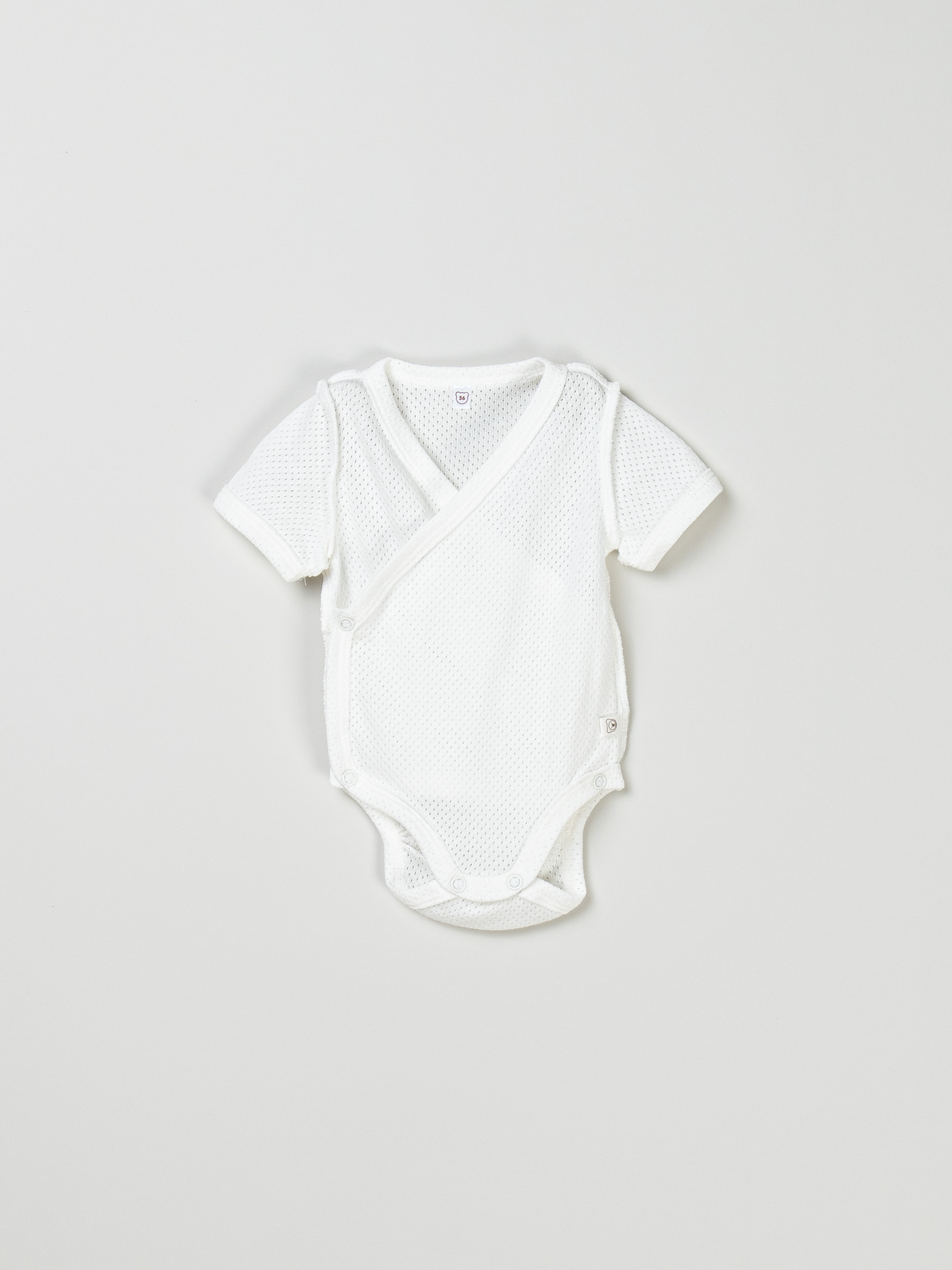 Боди-кимоно с коротким рукавом BUNGLY "Молоко" из ажурного хлопка 0+ 1