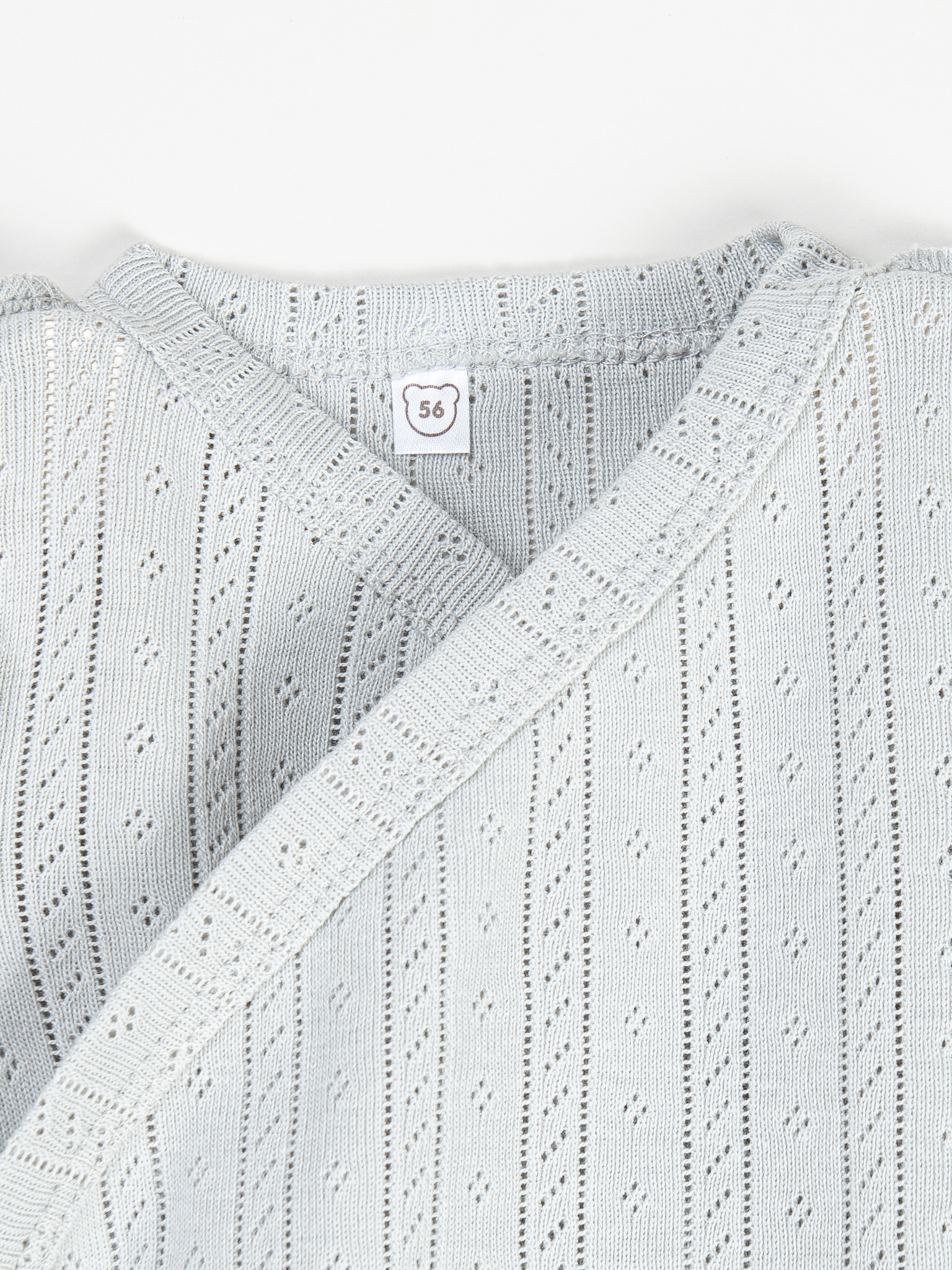 Боди-кимоно с коротким рукавом BUNGLY "Жемчуг" из ажурного хлопка 0+ 2