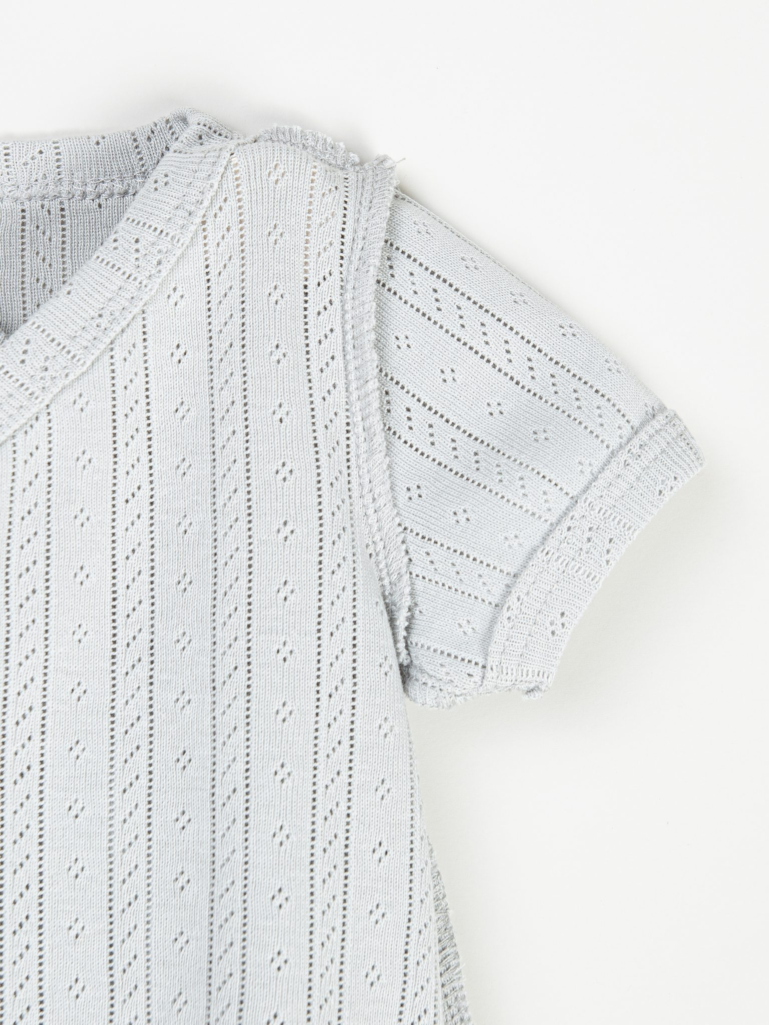 Боди-кимоно с коротким рукавом BUNGLY "Жемчуг" из ажурного хлопка 0+ 4