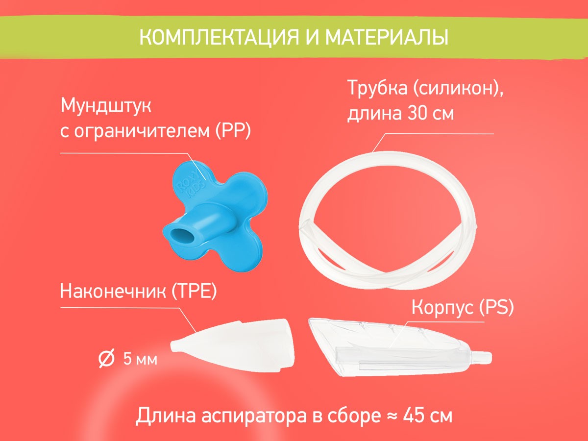 Аспиратор назальный Roxy Kids с мягким наконечником в футляре 3