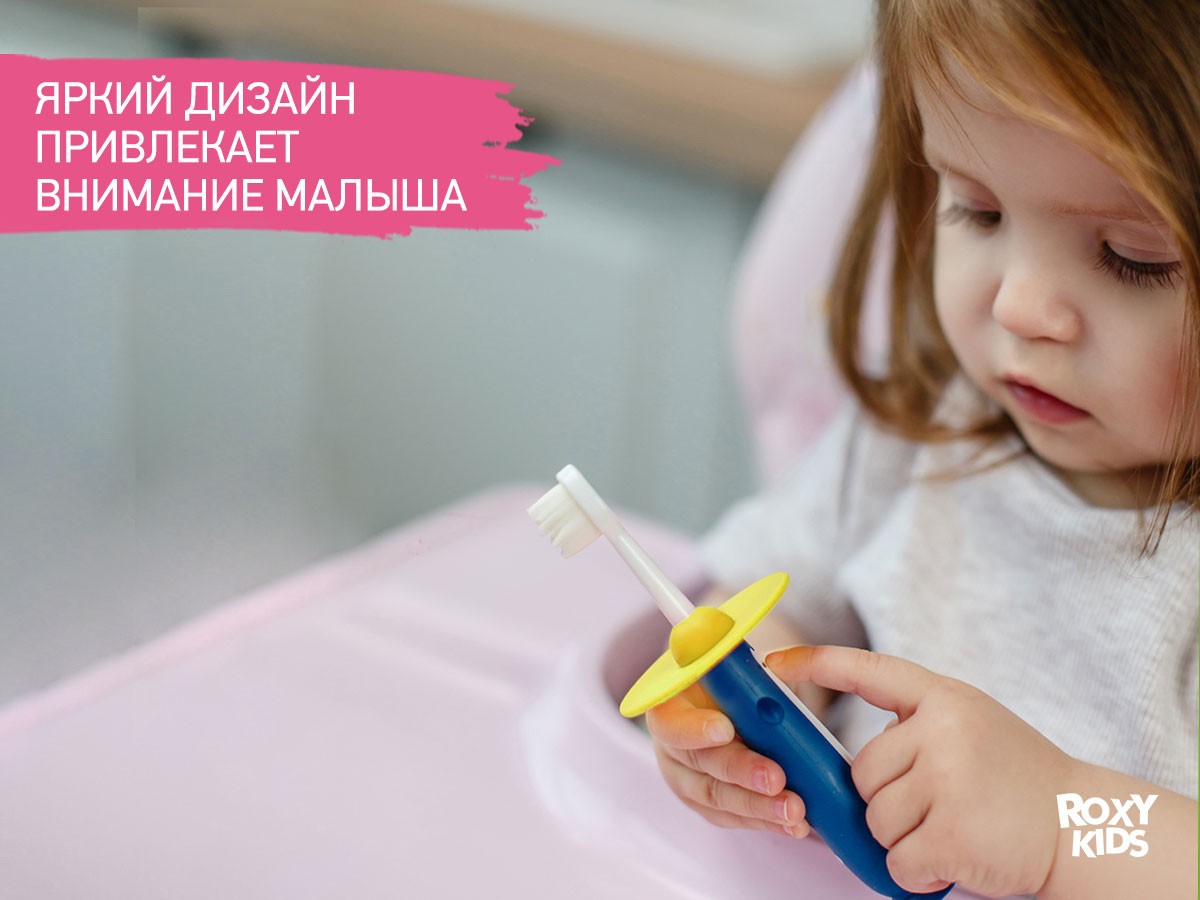 baby_toothbrush_penguin_blue_yellow_907ba02a44 Зубная щетка для детей Roxy Kids Пингвин ультрамягкая 10000 щетинок, 2шт. 6