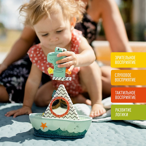 050127_2 Игрушка для ванны FEHN лодка и пальчиковая игрушка Крокодил 2