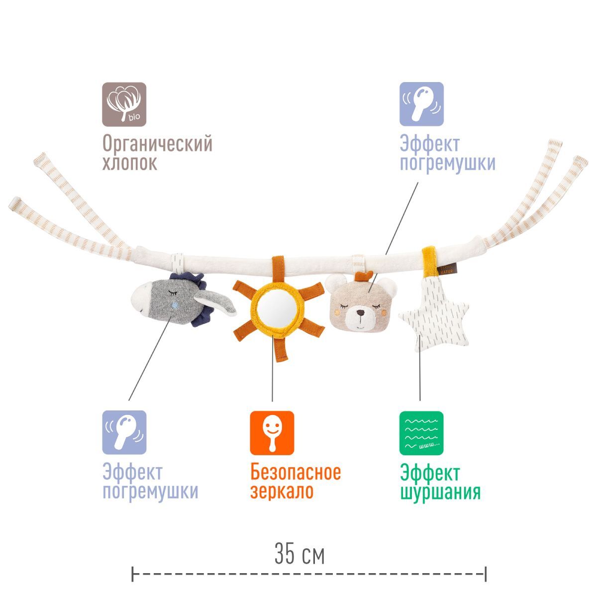 78962635 Погремушка-растяжка на коляску/кроватку FEHN 3