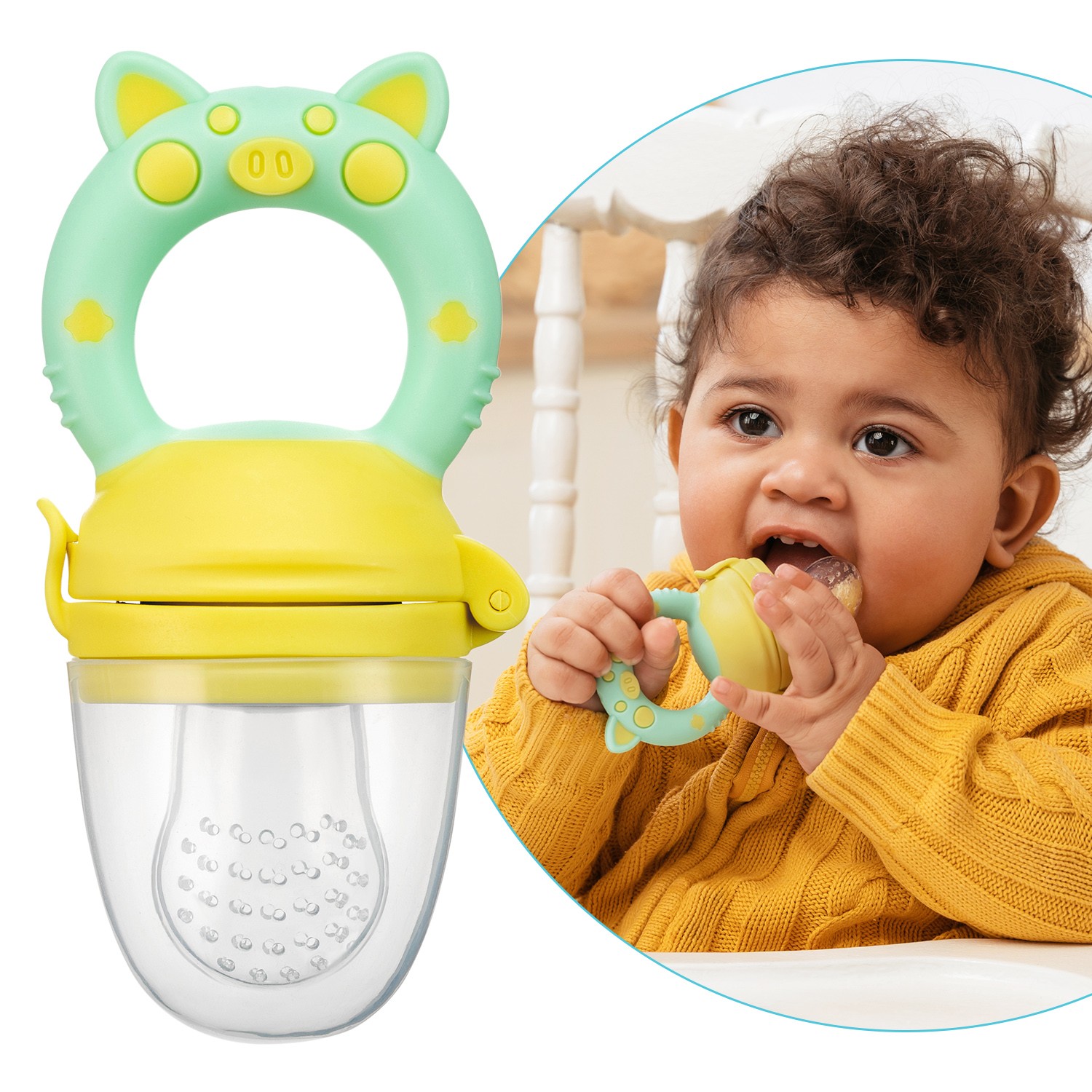 Ниблер Roxy Kids для прикорма с силиконовой сеточкой Piggy 1