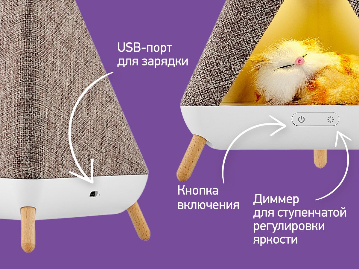 Ночник Roxy Kids Вигвам с котёнком 6