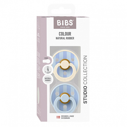 Набор пустышек латексных BIBS Studio Colour, 2 шт. - Block, 0+ мес. 3