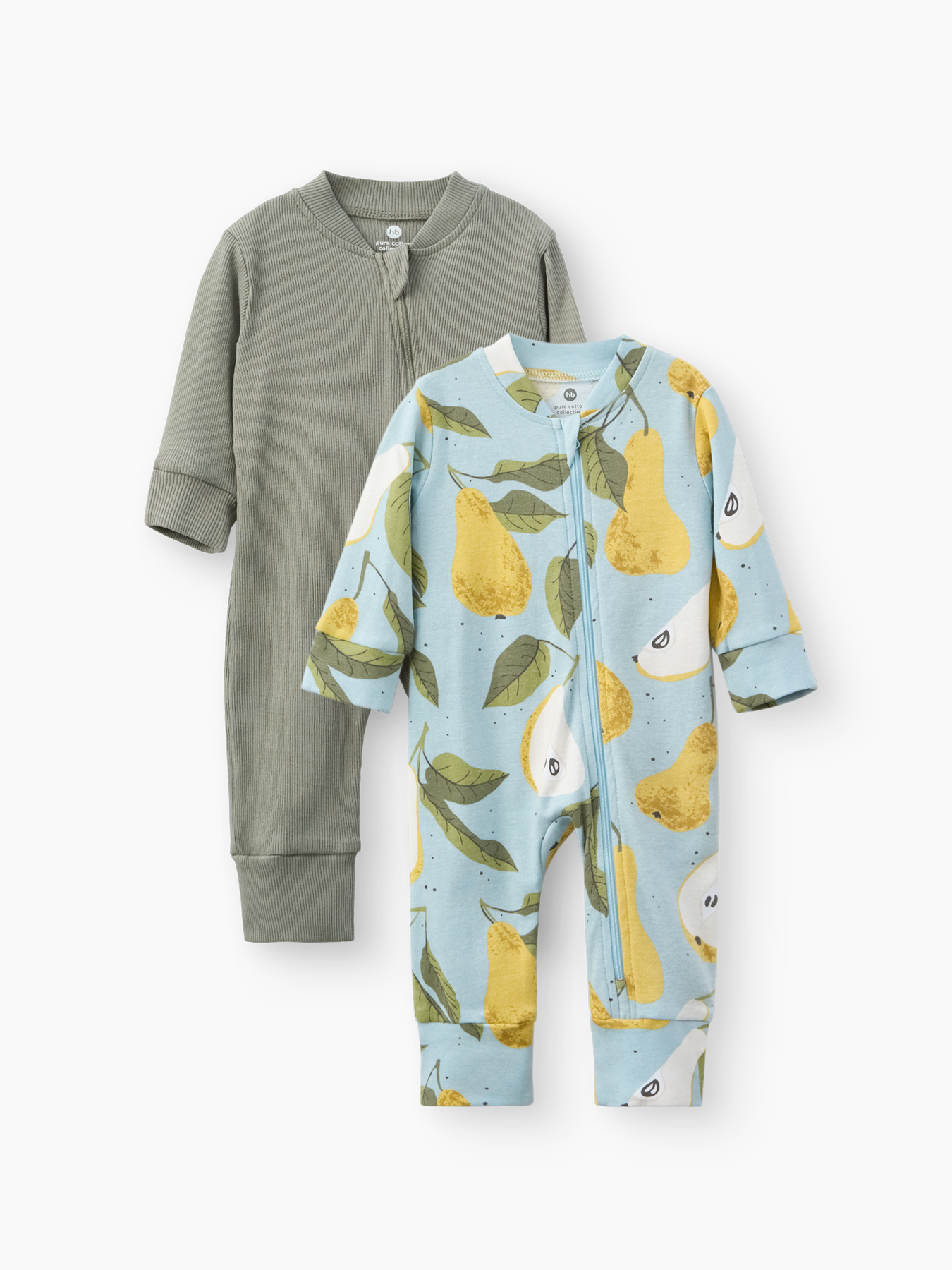 p7xyx33f8iqz0hatkbnh268knh4p2o8j Пижамный комбинезон детский Happy Baby (набор 2 шт.) pear 1