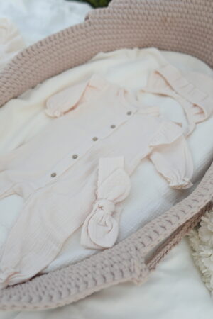 833A1153 Комплект на выписку Babyedel 5 предметов для девочки, муслин 15