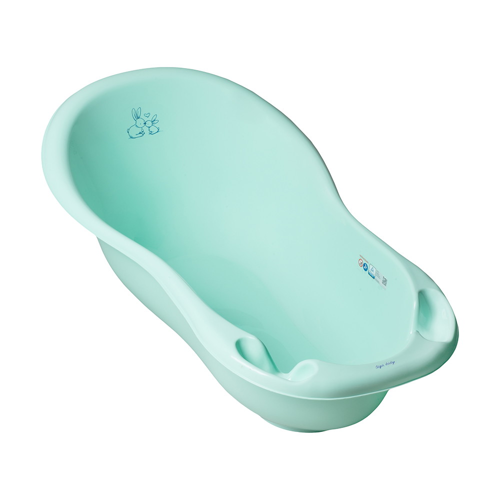 Ванна детская Tega "Кролики" со сливом 102см Мятный 1