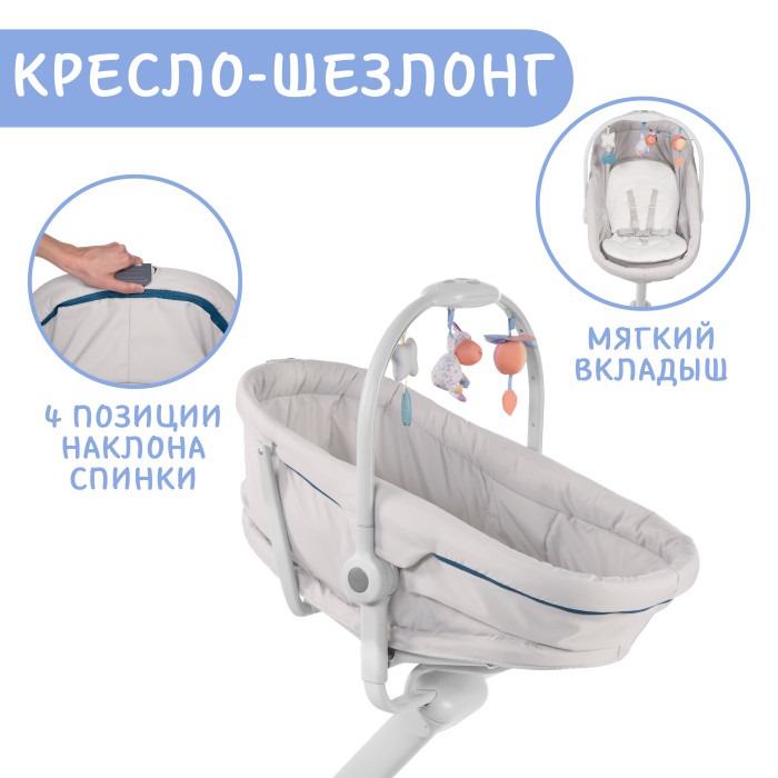 Кроватка-стульчик Chicco BABY HUG 4in1 Glacial 22