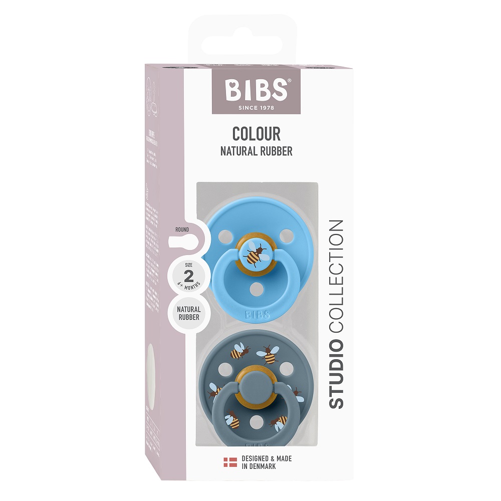 Набор пустышек латексных BIBS Studio Colour, 2 шт. - Bumblebee, 6+ мес. 5 breeze mix