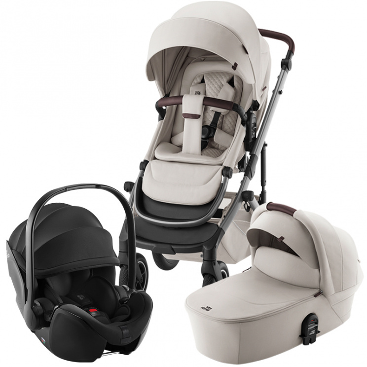 Комплект 3в1 Britax Roemer коляска SMILE 5Z LUX|Soft Taupe + автокресло BABY-SAFE PRO Space Black 1 Комплект 3в1 Britax Roemer коляска SMILE 5Z LUXSoft Taupe + автокресло BABY-SAFE PRO Space Black