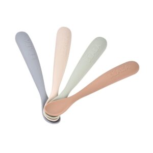 Набор из четырех силиконовых ложек Beaba 4М+ в блистерной упаковке SET OF 4 1ST AGE SILIC SPOONS NAT 4 натуральный