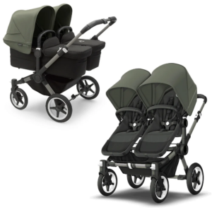 bugaboo-donkey-5-twin-gra-seat-black-canopy-forest-green