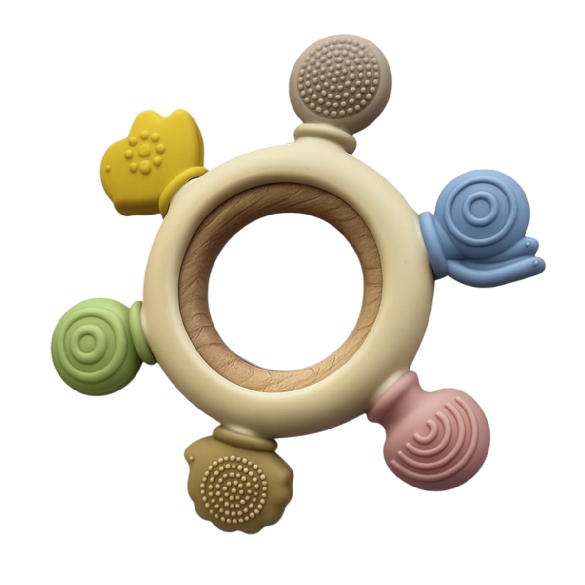 Прорезыватель Roxy Kids силиконовый с кольцом из бука "Штурвал" 1 Прорезыватель Roxy Kids силиконовый с кольцом из бука “Штурвал”
