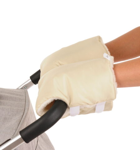 BAMBOLA Муфты-варежки на липучках шерстяной мех+плащевка (Лайт) Бежевые