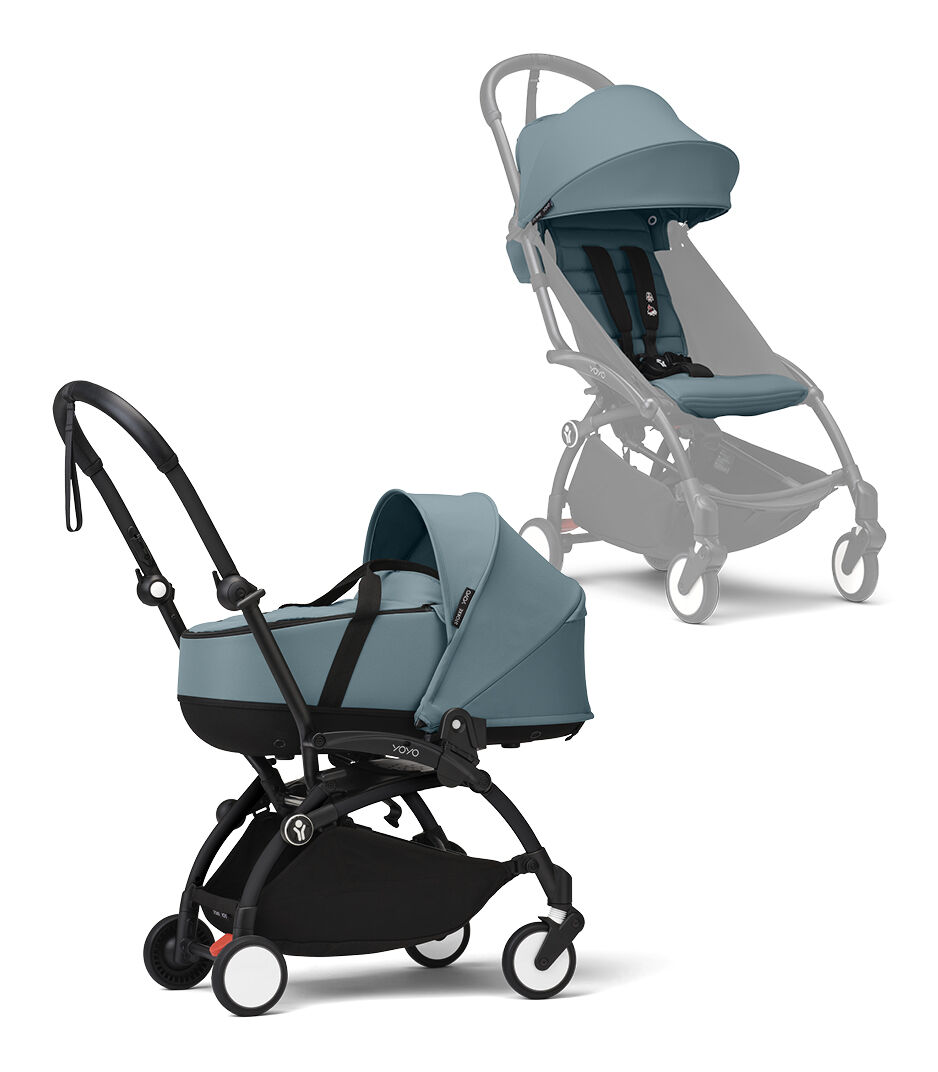 Коляска 2в1 Stokke YOYO3 люлька newborn shell черная рама