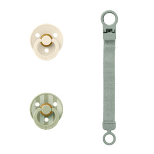 Подарочный набор пустышек BIBS Colour 2 шт. с держателем Loop Clip