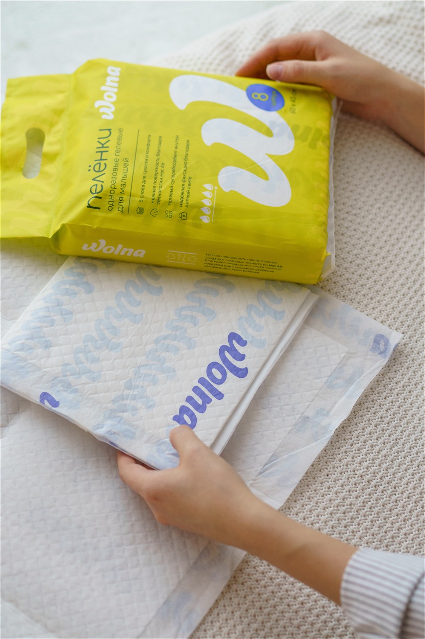 Пеленки одноразовые Wolna 4560см 8штуп